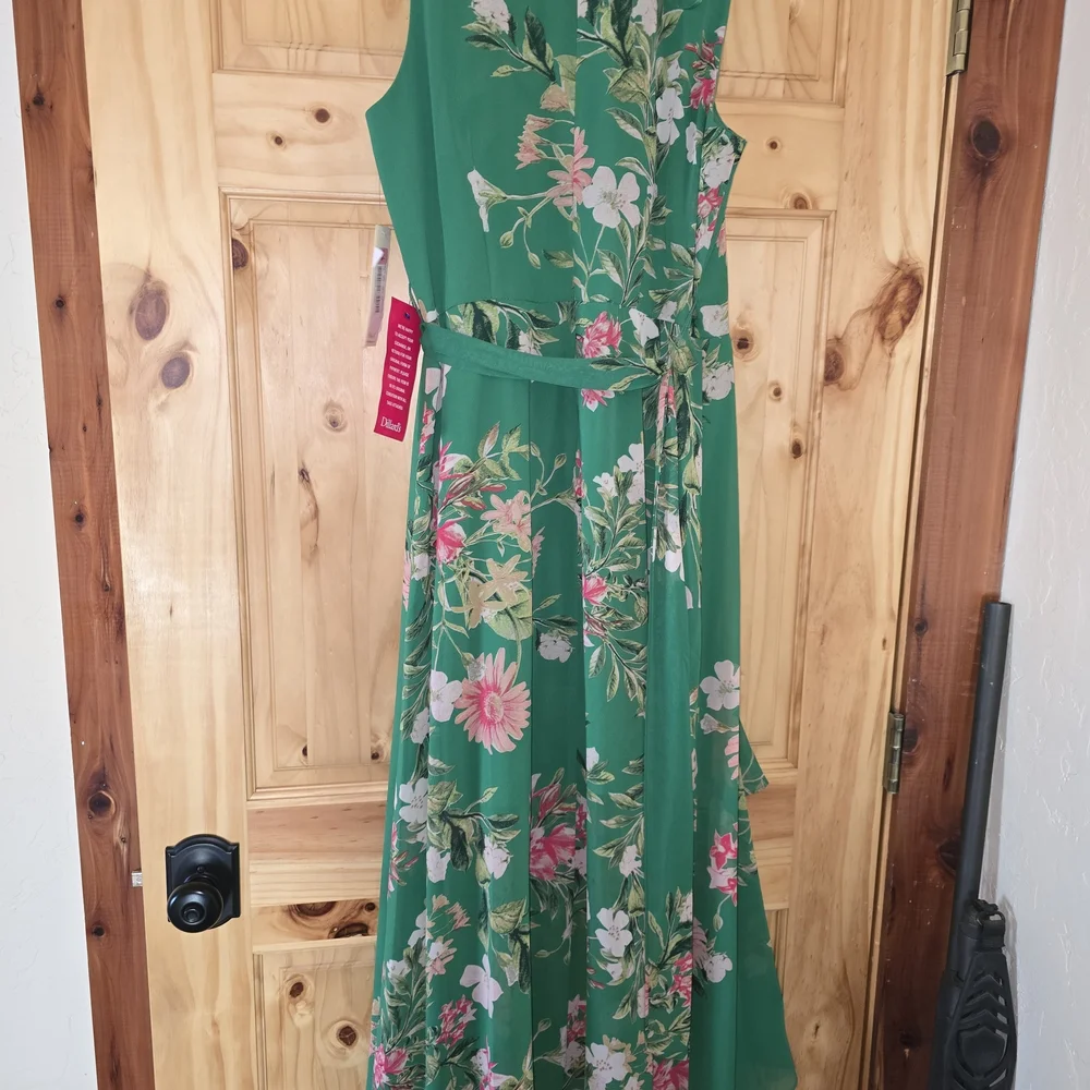 Eliza J Green Floral High Low Dress - Picture 3 of 5